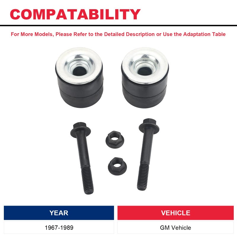 VASTAUTO Radiator Rubber Mount Radiator Rubber Core Support Body Mount Bushings & Bolts Fit for GM 1967-1989 - Image 2